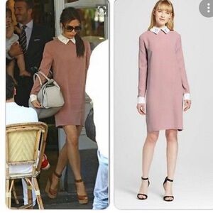 Victoria Beckham for Target sz Medium Women’s Pink Dress White Collar Bunny